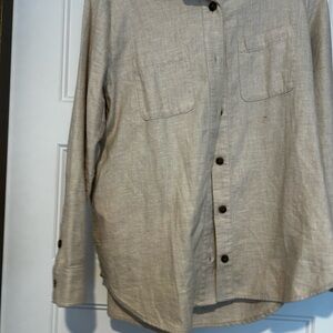 Casual Beige Button-Up Shacket